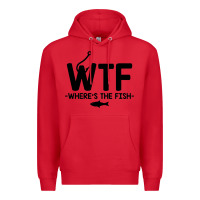 Red where's the fish Premium Hoodie - artisFamous