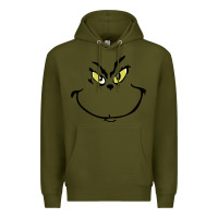 Army Green Grinch Face Premium Hoodie - artisFamous