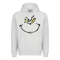Dove Grey Grinch Face Premium Hoodie - artisFamous