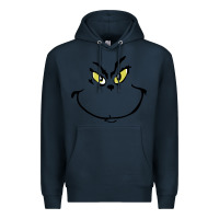 Navy Grinch Face Premium Hoodie - artisFamous
