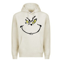 Oatmeal Heather Grinch Face Premium Hoodie - artisFamous