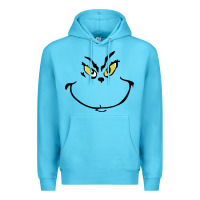 Ocean Blue Grinch Face Premium Hoodie - artisFamous