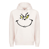 Pale Pink Grinch Face Premium Hoodie - artisFamous