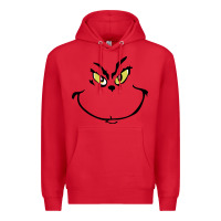 Red Grinch Face Premium Hoodie - artisFamous