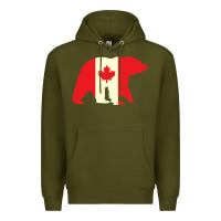 Army Green Canadian Bear Premium Hoodie - artisFamous