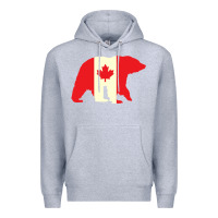 Heather Grey Canadian Bear Premium Hoodie - artisFamous