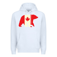 White Canadian Bear Premium Hoodie - artisFamous
