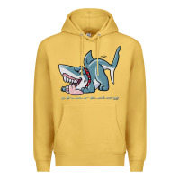 Antique Gold Sharkdog Sticker Premium Hoodie - artisFamous