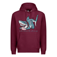 Burgundy Sharkdog Sticker Premium Hoodie - artisFamous
