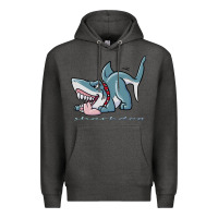 Charcoal Heather Sharkdog Sticker Premium Hoodie - artisFamous