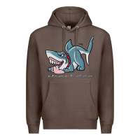 Coffee Sharkdog Sticker Premium Hoodie - artisFamous