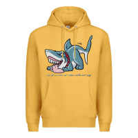 Mustard Sharkdog Sticker Premium Hoodie - artisFamous
