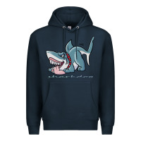 Navy Sharkdog Sticker Premium Hoodie - artisFamous