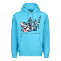 Ocean Blue Sharkdog Sticker Premium Hoodie - artisFamous