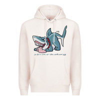 Pale Pink Sharkdog Sticker Premium Hoodie - artisFamous