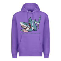 Purple Sharkdog Sticker Premium Hoodie - artisFamous