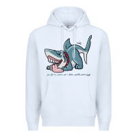 White Sharkdog Sticker Premium Hoodie - artisFamous