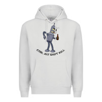 Dove Grey Futurama Ctrl Alt Shift Kill Bender Premium Hoodie - artisFamous