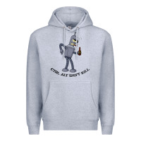 Heather Grey Futurama Ctrl Alt Shift Kill Bender Premium Hoodie - artisFamous