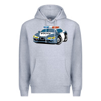 Heather Grey police car Premium Hoodie - artisFamous