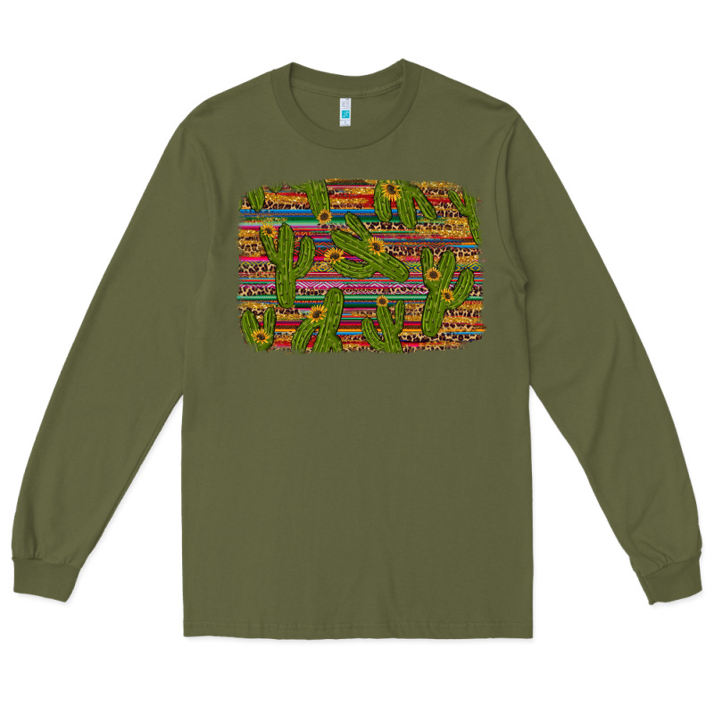 Cinco De Mayo Sunflower And Cactus Background Long Sleeve Tee by Artiststas | Teevron