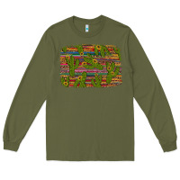 Army Green cinco de mayo sunflower and cactus background Long Sleeve Tee - Artiststas