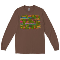 Chestnut cinco de mayo sunflower and cactus background Long Sleeve Tee - Artiststas