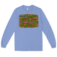 Colony Blue cinco de mayo sunflower and cactus background Long Sleeve Tee - Artiststas