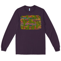 Plum cinco de mayo sunflower and cactus background Long Sleeve Tee - Artiststas