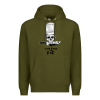 Army Green bourdain cook free or die Premium Hoodie - artisFamous