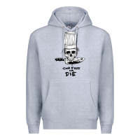 Heather Grey bourdain cook free or die Premium Hoodie - artisFamous