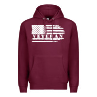 Burgundy american veteran, patriotic american tee, army style sweatshirt Premium Hoodie - artisFamous