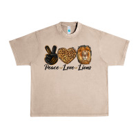 French Oak Peace Love Lion Head Urban Heavy Tee - LillyAllenDesigns
