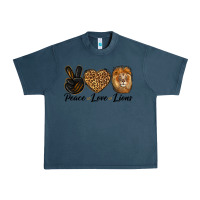 Midnight Navy Peace Love Lion Head Urban Heavy Tee - LillyAllenDesigns