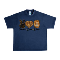 Navy Peace Love Lion Head Urban Heavy Tee - LillyAllenDesigns