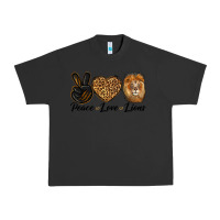 Pigment Black Peace Love Lion Head Urban Heavy Tee - LillyAllenDesigns
