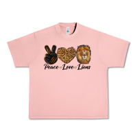 Salmon Peace Love Lion Head Urban Heavy Tee - LillyAllenDesigns
