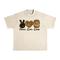 Sandshell Peace Love Lion Head Urban Heavy Tee - LillyAllenDesigns