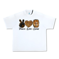White Peace Love Lion Head Urban Heavy Tee - LillyAllenDesigns