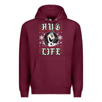 Burgundy fro.zen o.l.a.f hug life ugly christmas sweater style shirt Premium Hoodie - artisFamous