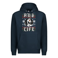 Navy fro.zen o.l.a.f hug life ugly christmas sweater style shirt Premium Hoodie - artisFamous