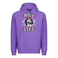 Purple fro.zen o.l.a.f hug life ugly christmas sweater style shirt Premium Hoodie - artisFamous