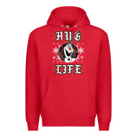 Red fro.zen o.l.a.f hug life ugly christmas sweater style shirt Premium Hoodie - artisFamous