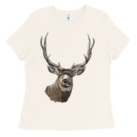 Bone Mule Buck Deer Head Ladies Tee - LillyAllenDesigns