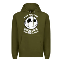 Army Green j.a.c.k  skel.ling.ton  worst nightmare t shirt Premium Hoodie - artisFamous