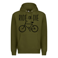 Army Green ride or die bicycle Premium Hoodie - artisFamous