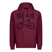 Burgundy ride or die bicycle Premium Hoodie - artisFamous