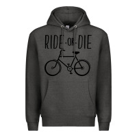 Charcoal Heather ride or die bicycle Premium Hoodie - artisFamous