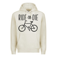 Oatmeal Heather ride or die bicycle Premium Hoodie - artisFamous