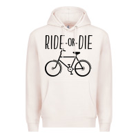 Pale Pink ride or die bicycle Premium Hoodie - artisFamous